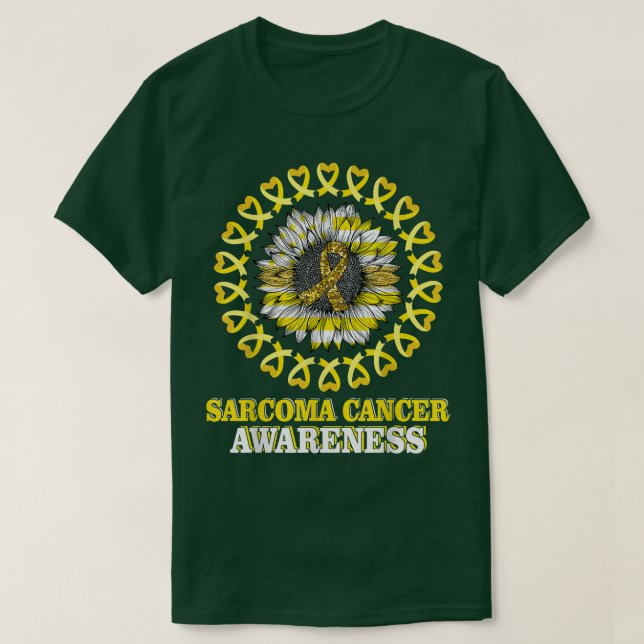 Gelbe Flachblume Sonnenblume Sarcoma Cancer Awaren T-Shirt (Design vorne)
