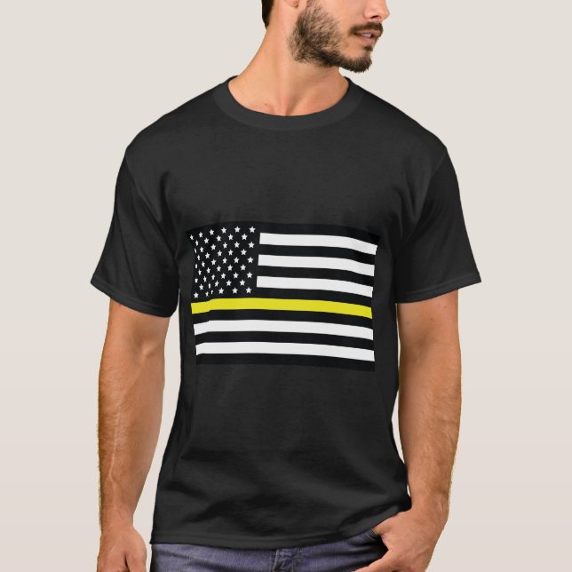 Gelbe Flagge, amerikanische Flagge mit gelbem Stre T-Shirt (Vorderseite)