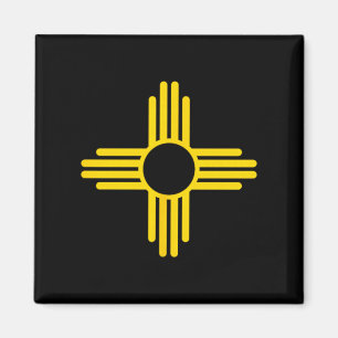 Gelbe Flagge von New Mexico Zia Sonnensymbol Magnet