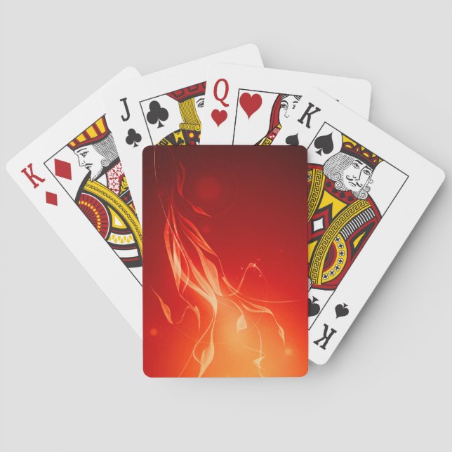 Gelbe Flamme auf rot Spielkarten (Rückseite)