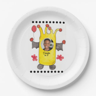 Gelbe Fledermaus-Monster-Kinder-Geburtstags-Papier Pappteller