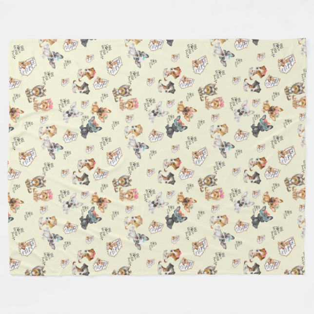 Gelbe Fleece Blanket, groß 60" x 80" (Vorderseite (Horizontal))