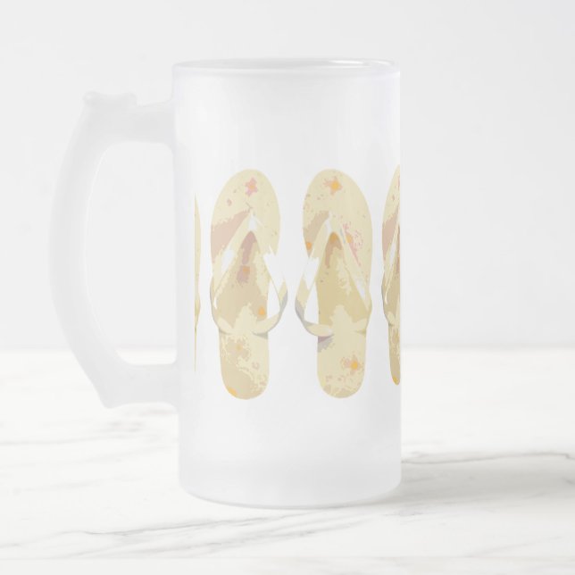 Gelbe Flip Flops Mattglas Bierglas (Links)