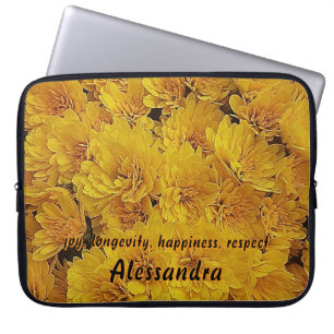 Gelbe Flora Fall Chrysantemus Foto Laptopschutzhülle