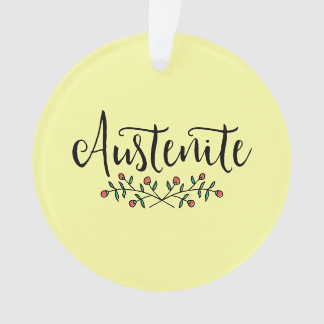 Gelbe Floral Austenite Bookish Ornament (Vorderseite)