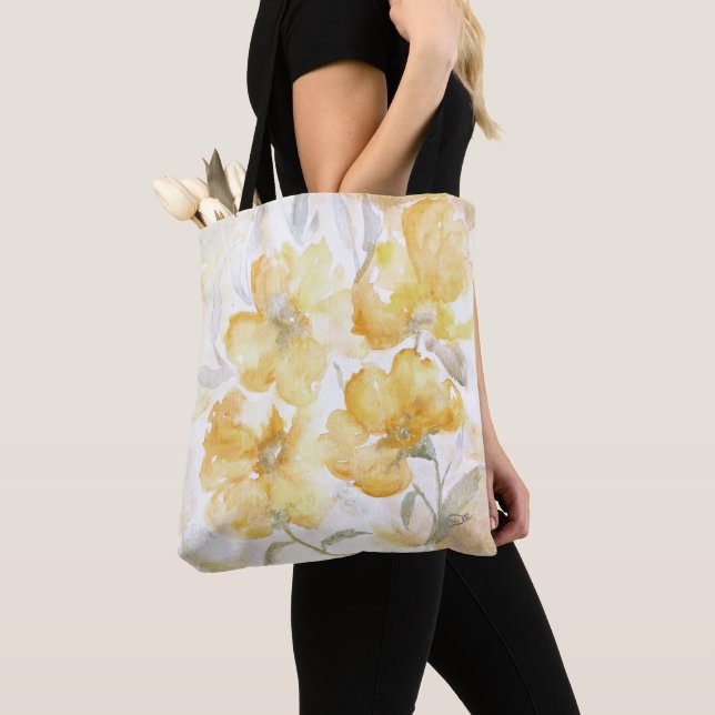 Gelbe florale Multiprint-Tasche (Von Nahem)