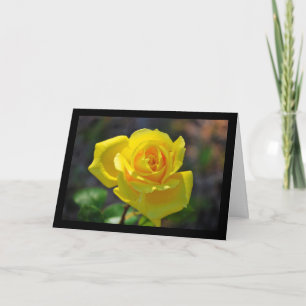 Gelbe Florale Rose Karte