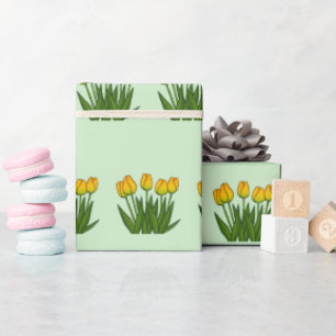 Gelbe florale Zwillinge im Blut Geschenkpapier