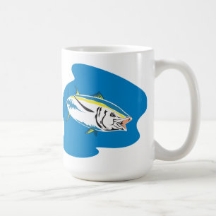 Gelbe Flossen-Thunfische Retro Kaffeetasse