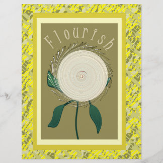 Gelbe Flourish-Blumen-Massen Scrapbook-Papier-Seit Flyer