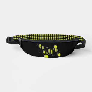 Gelbe Fluffige Tennisbälle Auf Schwarz, Bauchtasche