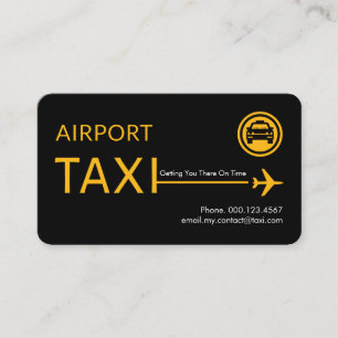 Gelbe Flughafen-Taxi-Flugzeug-Linie Visitenkarte