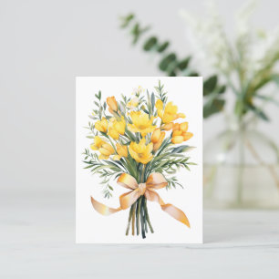 Gelbe Freesien Blumenstrauß Postkarte