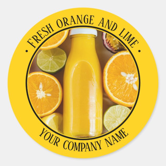 Gelbe, frisch orange und Limone Werbeaktion Runder Aufkleber (Vorderseite)