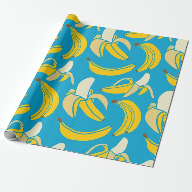Gelbe frische Frucht tropische Banane nahtlose Pat Geschenkpapier (Ungerollt)