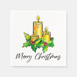 Gelbe frohe Weihnachten und glückliche Neujahr Nap Serviette