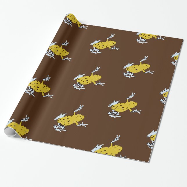 Gelbe Frösche Geschenkpapier (Ungerollt)