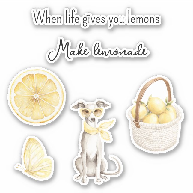 Gelbe Frucht Zitronen Machen Limonade Aufkleber (Vorderseite)