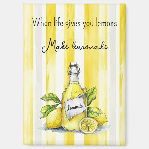 Gelbe Frucht Zitronen Machen Limonade Magnet