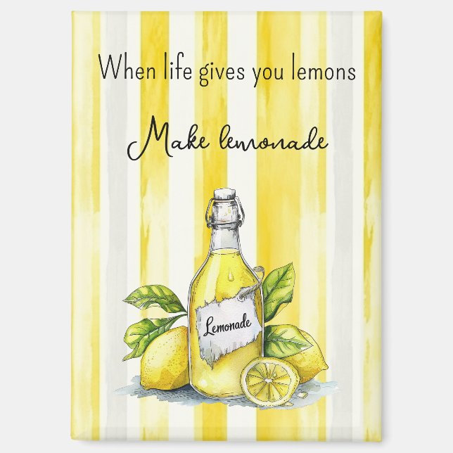 Gelbe Frucht Zitronen Machen Limonade Magnet (Vorderseite)
