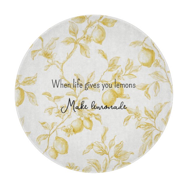 Gelbe Frucht Zitronen Machen Limonade Schneidebrett (Vorderseite)