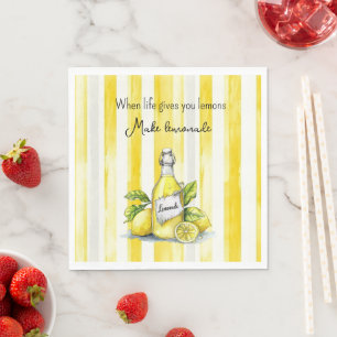 Gelbe Frucht Zitronen Machen Limonade Serviette