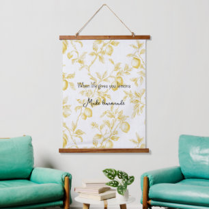 Gelbe Frucht Zitronen Machen Limonade Wandteppich Mit Holzrahmen