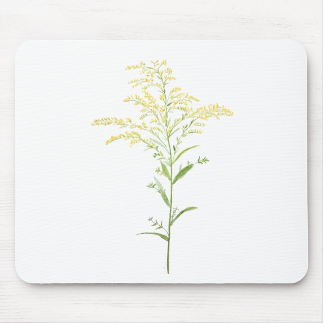 Gelbe frühgoldene Aquarellmalerei Mousepad (Vorne)