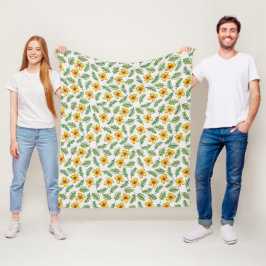 Gelbe Frühlingsblumen Country Pattern Blanket Fleecedecke