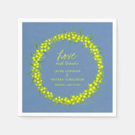 Gelbe Frühlingsblumen Hochzeitsnapkins Serviette