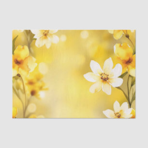 Gelbe Frühlingsblumen mit weichem Wasser Seidenpapier