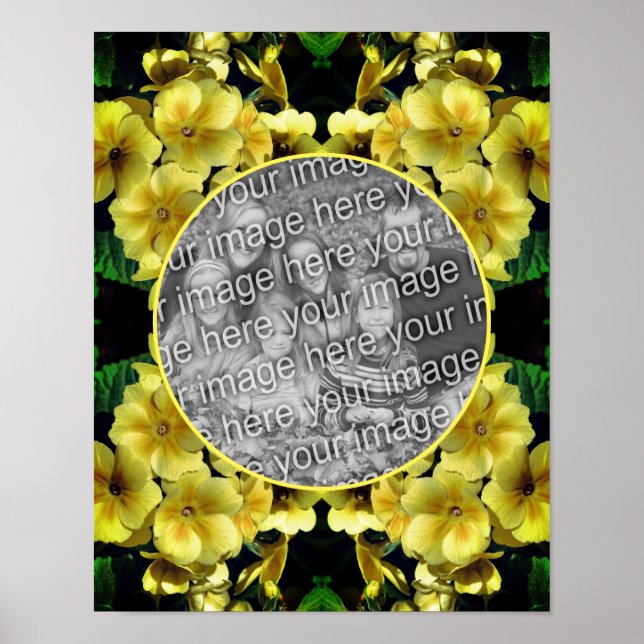 Gelbe Frühlingsblumen Rahmen hinzufügen Ihr eigene Poster (Vorne)