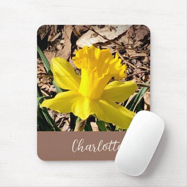 Gelbe Frühlingsdaffodil im Garden-Individuelle Nam Mousepad (Mit Mouse)