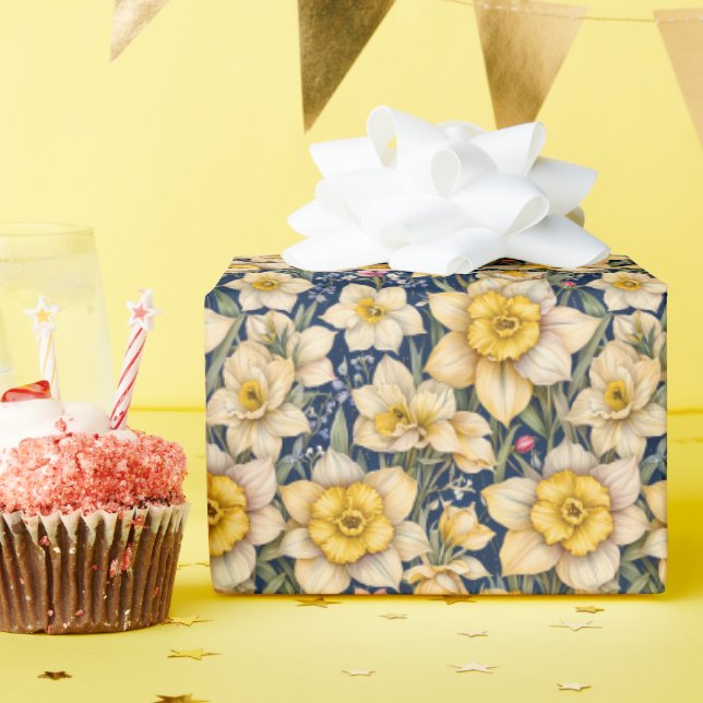Gelbe Frühlingsnarzissen Geschenkpapier (Geburtstagsparty)