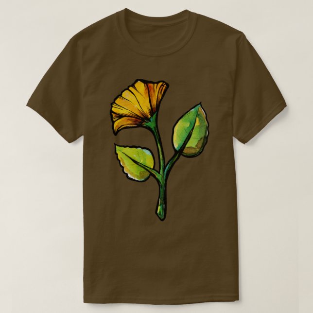 Gelbe Frühlingssonne - Blume T-Shirt (Design vorne)