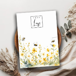 Gelbe Frühlingssonne Wildblume Bee Necklace Logo D Visitenkarte