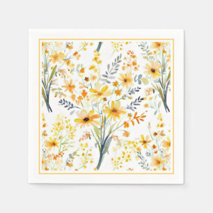 Gelbe Frühlingssonne - Wildblumen Serviette