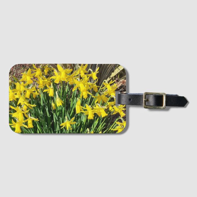 Gelbe Frühlingstrichel Gepäckanhänger (Vorderseite (Horizontal))