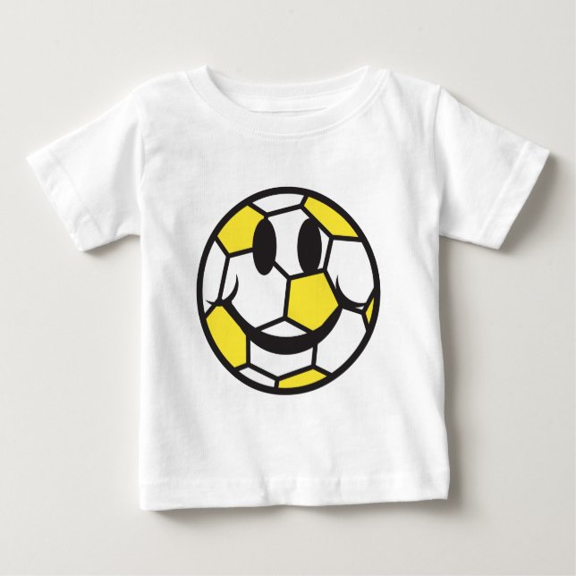 gelbe Fußballfläche Baby T-shirt (Vorderseite)