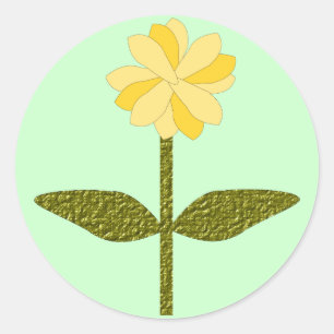 Gelbe Gänseblümchen-Blumen-Aufkleber Runder Aufkleber