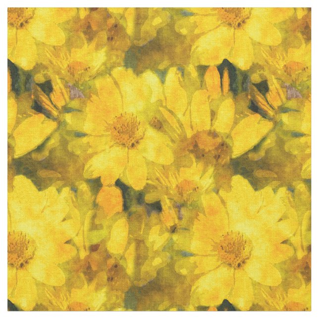 Gelbe Gänseblümchen-Blumen Stoff (Nahaufnahme)