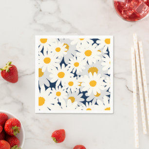 Gelbe Gänseblümchen-Blumenmuster-Gartenparty-Servi Serviette