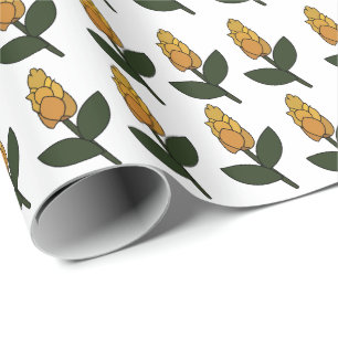 Gelbe Garnelenpflanze-Blüten Blumen Geschenkpapier