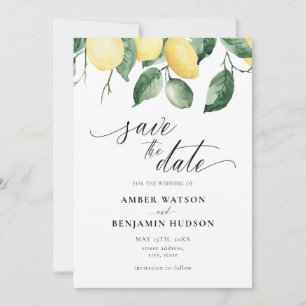 Gelbe Garten Sommer Zitronen Save The Date Karte