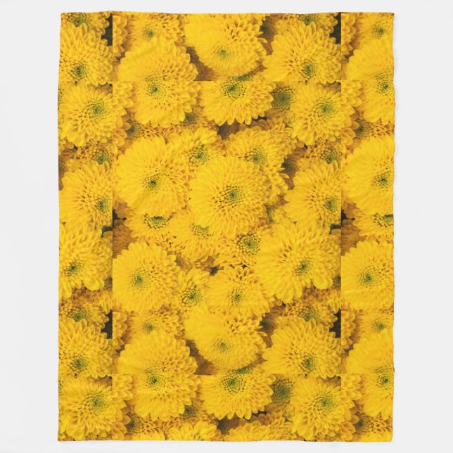 Gelbe Gartenastere Mums chrysanthemums Blume Fleecedecke (Vorderseite)