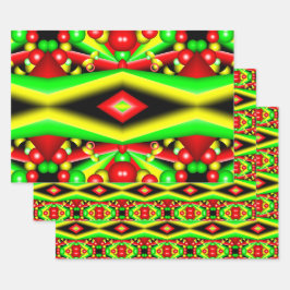 Gelbe Gelbbläschen und Streifen Abstrakt Art Geschenkpapier Set