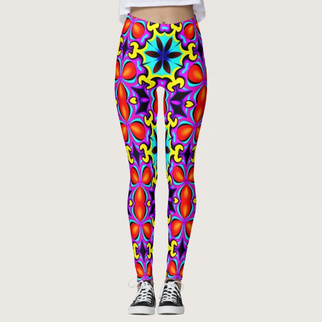 Gelbe Gemusterte Leggings (Vorderseite)
