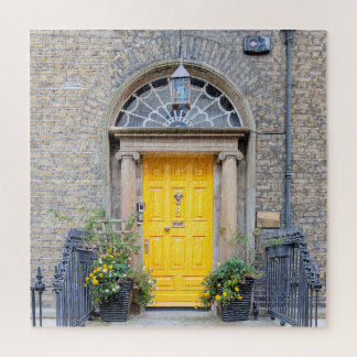 Gelbe georgische Tür in Dublin Puzzle