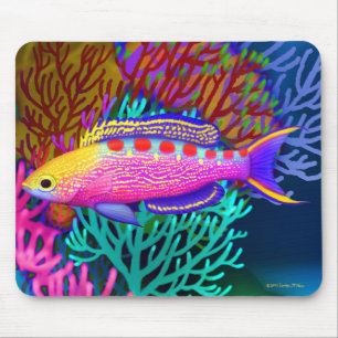 Gelbe gepunktete Anthias Riff-Fische Mousepad
