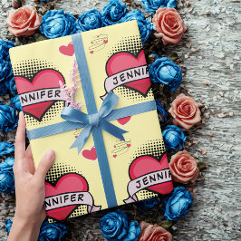 Gelbe Geschenke im Comic nach Maß Geschenkpapier